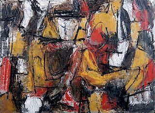 Sanford Greenberg, (American, 1927-2011), Red and Gold #20, 1954