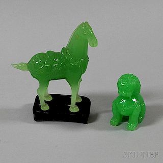 Two Glass Carvings