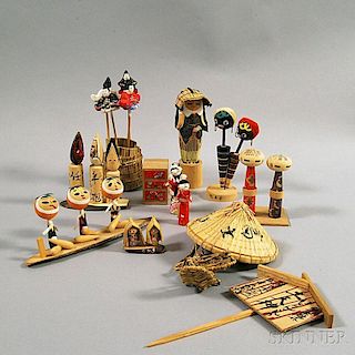 Twelve Japanese Folk Art Mingei   Dolls and Toys