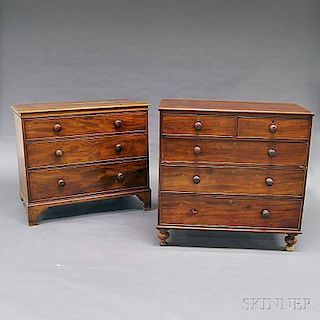 Two George III Mahogany Chests of Drawers