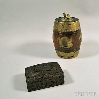 Chinese Humidor and Carved Lacquer Box
