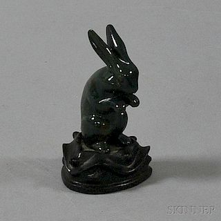 Chinese Hardstone Rabbit Carving