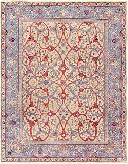 Antique Room Size Persian Tabriz Area Rug 10 ft 2 in x 7 ft 10 in (3.1 m x 2.39 m)
