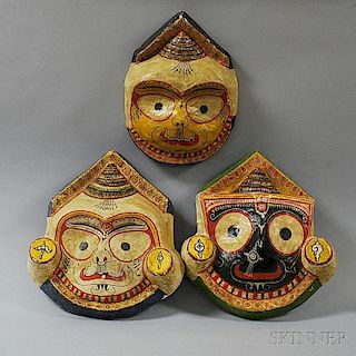 Three Indian Papier-mache Masks