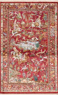 Silk Vintage Persian Qum 4 ft x 2 ft 7 in (1.22 m x 0.79 m)