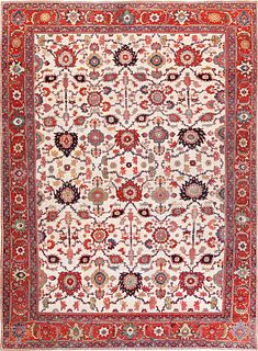 Antique Persian Large Scale Sultanabad Rug 13 ft 6 in x 10 ft 3 in (4.11 m x 3.12 m)