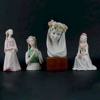 Grouping of Four (4) Polychrome Porcelain Figurines