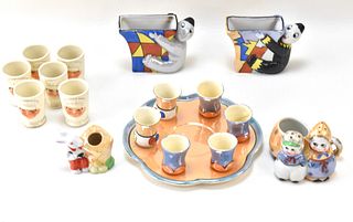 COLLECTION OF HAND PAINTED LUSTERWARE