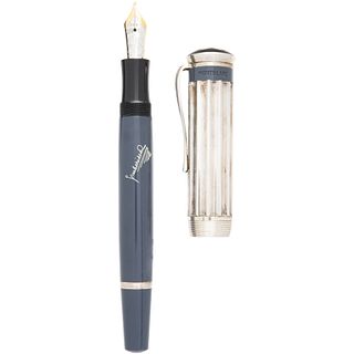PLUMA FUENTE MONTBLANC LIMITED EDITION CHARLES DICKENS WRITERS EDITION EN RESINA VERDE Y PLATA 925