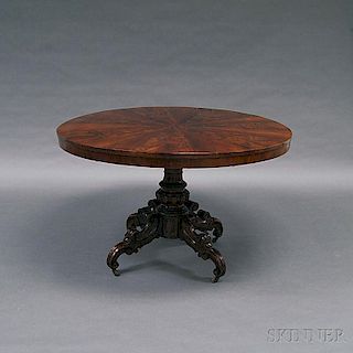 Regency-style Mahogany and Mahogany Veneer Pedestal Table