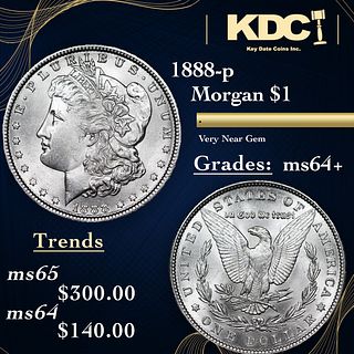 1888-p Morgan Dollar 1 Grades Choice+ Unc