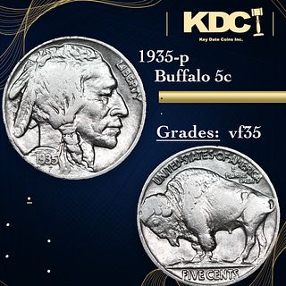 1935-p Buffalo Nickel 5c Grades vf++