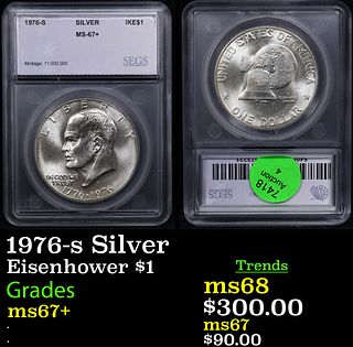 1976-s Silver Eisenhower Dollar 1 Graded ms67+ BY SEGS