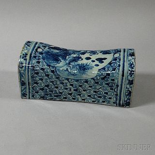 Chinese Blue and White Ceramic Pillow
