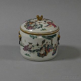 Chinese Famille Rose Covered Butter Dish
