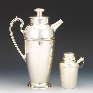 Two Sterling Cocktail Shakers
