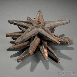 Four Black-painted Cast Iron Star-form Building Supports