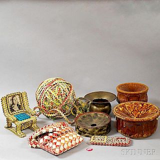 Four Spittoons and Four Wrapper Art Items