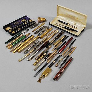 Group of Mostly Gold-filled Fountain Pens