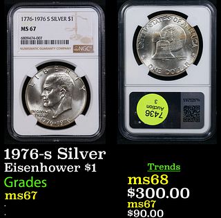 NGC 1976-s Silver Eisenhower Dollar 1 Graded ms67 By NGC