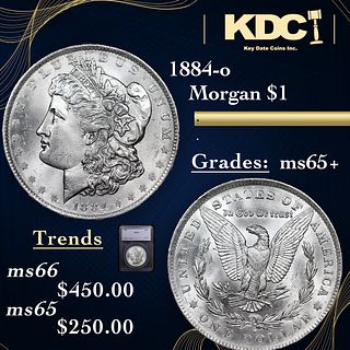 1884-o Morgan Dollar $1 Graded ms65+