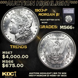 ***Auction Highlight*** 1903-p Morgan Dollar $1 Graded ms66+ By SEGS (fc)
