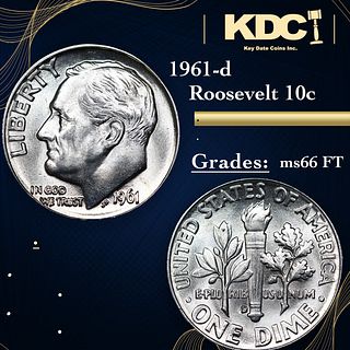 1961-d Roosevelt Dime 10c Grades GEM+ FT