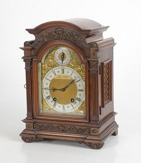 German Walnut Bracket Clock,Schultis Schwar & Co.
