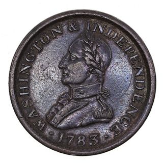 1783 WASHINGTON PORTRAIT LG MILITARY BUST COPPER PIECE
