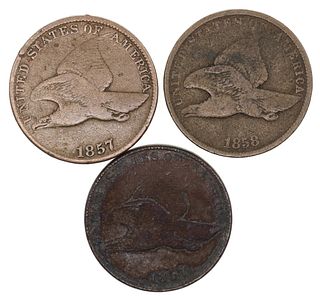 1857-1858 US FLYING EAGLE 1 CENT COINS