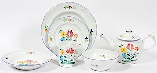 HEREND HAND PAINTED VILLAGE POTTERY DINNER SERVICE