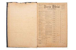 DIARIO OFICIAL DEL GOBIERNO SUPREMO DE LA REPÚBLICA. Contiene info. sobre el fallecimiento de Benito Juárez, 18 julio 1872