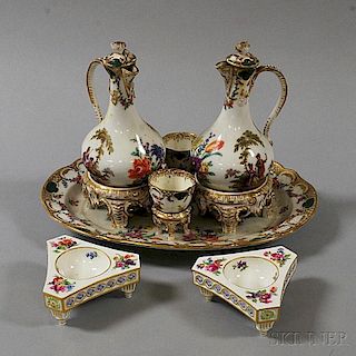 Seven Pieces of Dresden Porcelain