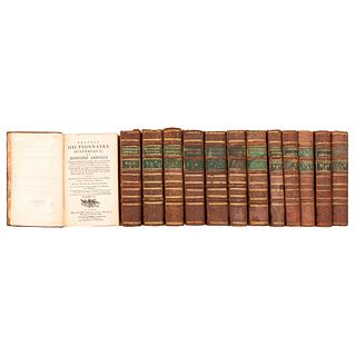 Par une Société de Gens de Lettres. Nouveau Dictionnaire Historique; ou Histoire Abrégée de Tous les Hommes. Caen: 1786. Piezas: 13.
