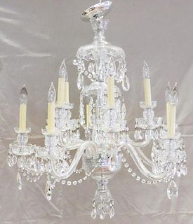 CRYSTAL TWO TIER CHANDELIER C.1960