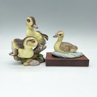 2pc Boehm Ducklings Figurines, Mallard and Canada Gosling