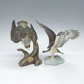 2pc Franklin Mint Figurines Noble Birds of Prey, Hawks