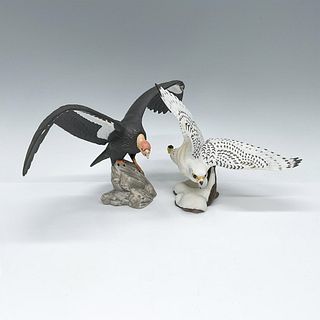 2pc Franklin Mint Figurines, Noble Birds, Falcon and Vulture