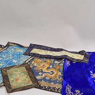 Five Chinese Embroidery Fragments