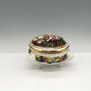 Capodimonte Porcelain Footed Covered Dish