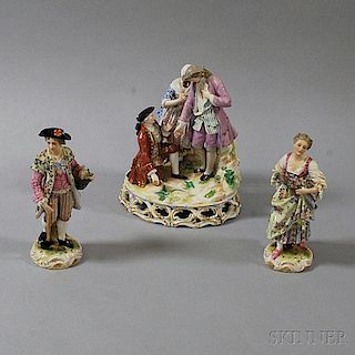 Three Dresden Porcelain Figures