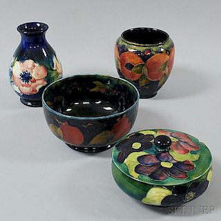 Four Pieces of Moorcroft Pottery