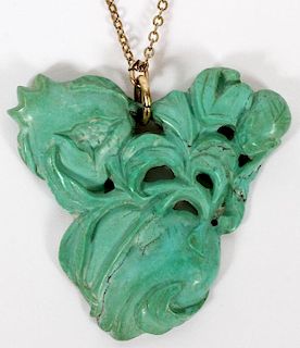 CHINESE TURQUOISE AND 12KT GOLD-FILLED NECKLACE
