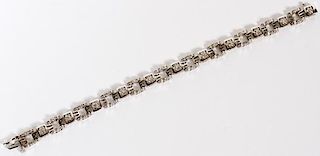 LINK STYLE 14 KT WHITE GOLD AND .85 CTS BRACELET
