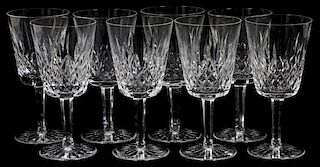 WATERFORD 'LISMORE' CRYSTAL WATER GOBLETS EIGHT