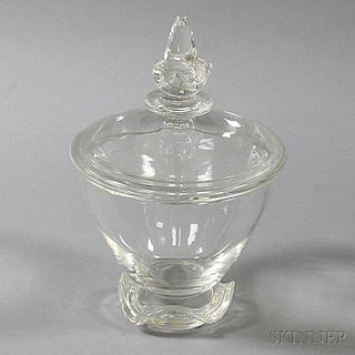 Steuben Colorless Glass Covered Bowl