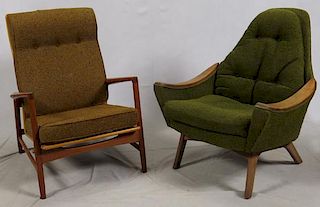 DANISH MID-CENTURY MODERN UPHOLSTERED CHAIRS TWO