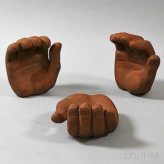 Three Terra-cotta Hand Sculpture