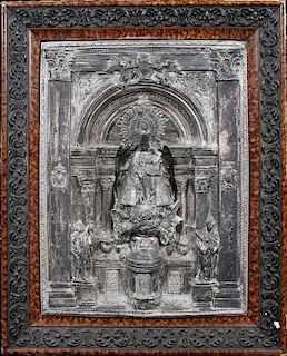 SPANISH SILVERPLATE ICON OF THE VIRGIN AND CHILD
