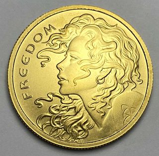 Rare Low Mintage 2017 Silver Shield "Freedom Girl" 1 ozt .9999 Gold